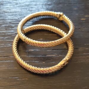 Elegant Gold-Toned Twisted Bangles